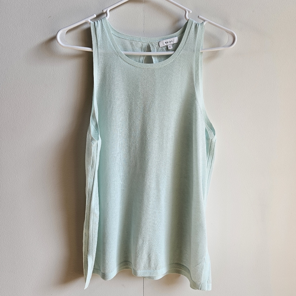 Reiss Maude Keyhole Bavk Cotton & Wool Blend Tank in Women's L